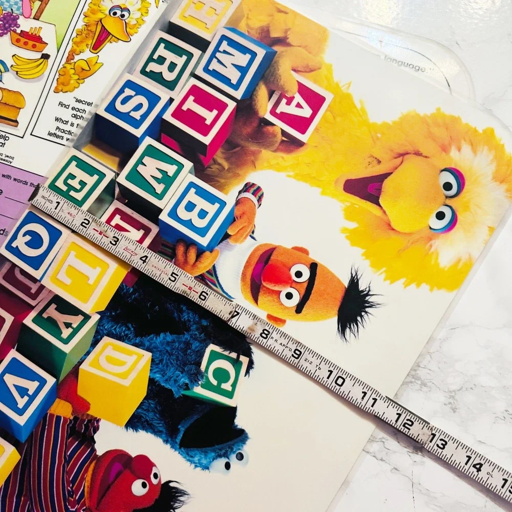 TWO Sesame Street 1992 ASL Sign Language Educational & Character Placemats